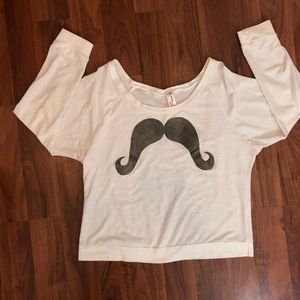 Vintage mustache long sleeve sweatshirt